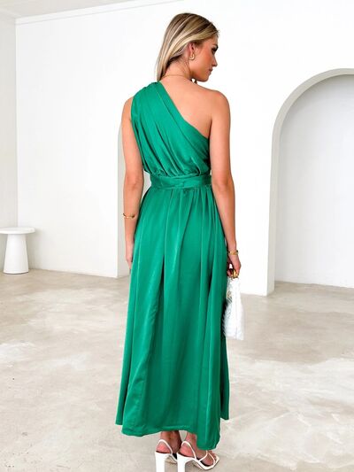 “The Johnson” Ruched One Shoulder Dress