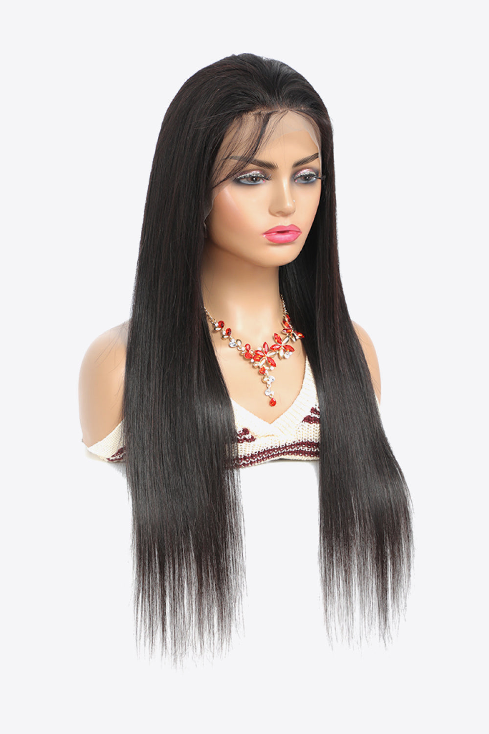 “Brick Bundle: India” 18" 13x4 Lace Front Wigs Virgin Hair Natural Color 150% Density