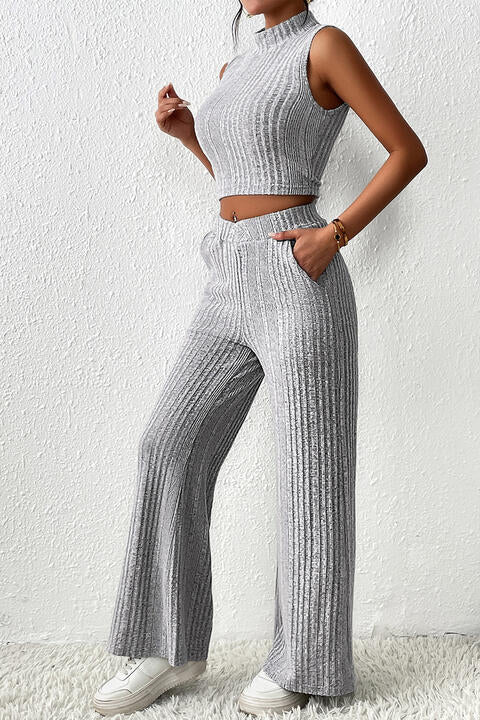 “The Basics” Mock Neck Tank and Pants Set