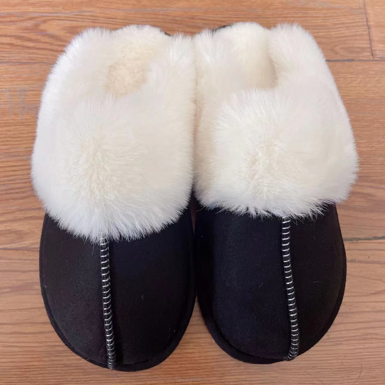 “The Cream Toe” Faux Suede Center Seam Slippers