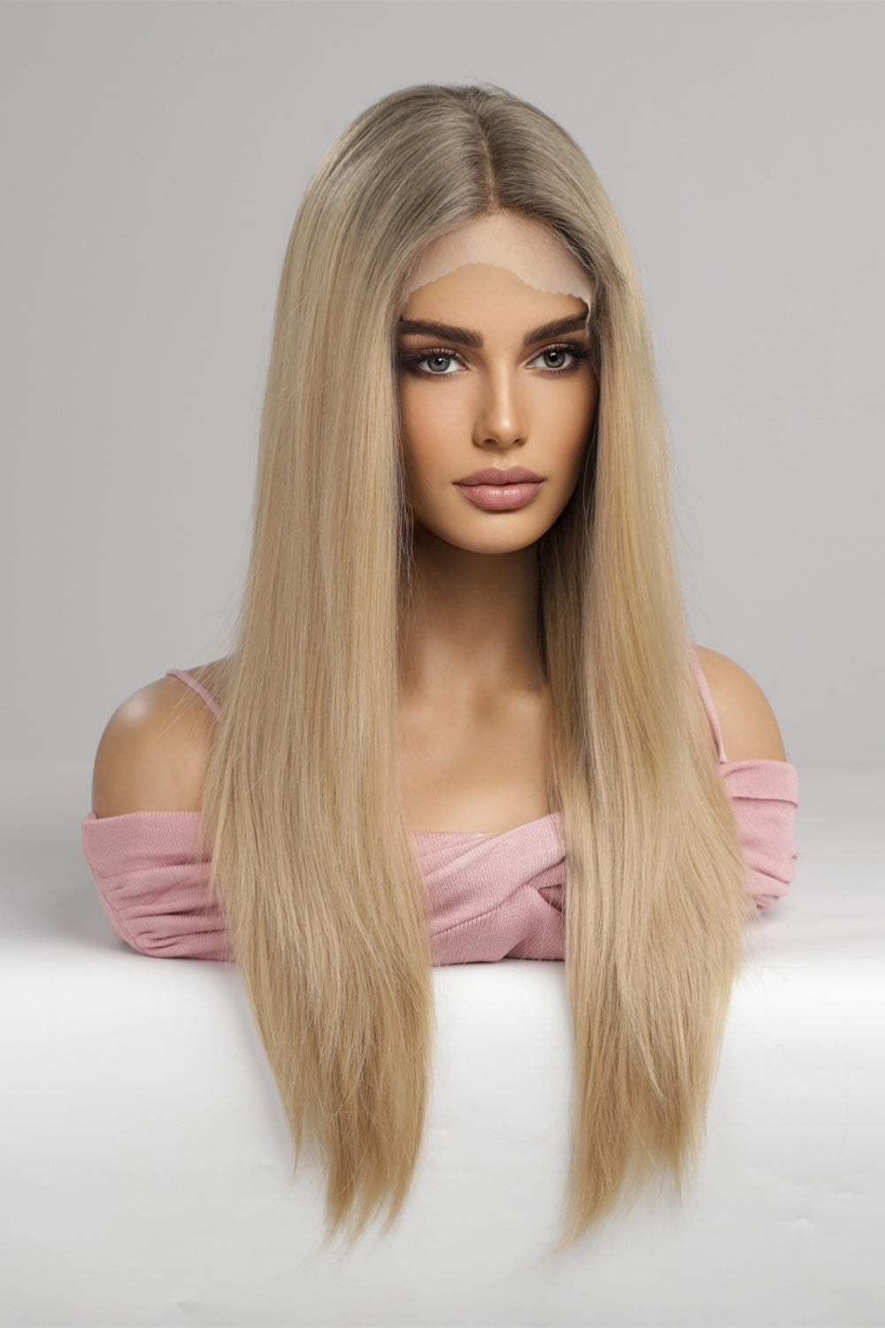 (Chandler)13*2" Lace Front Wigs Synthetic Long Straight 24'' 150% Density