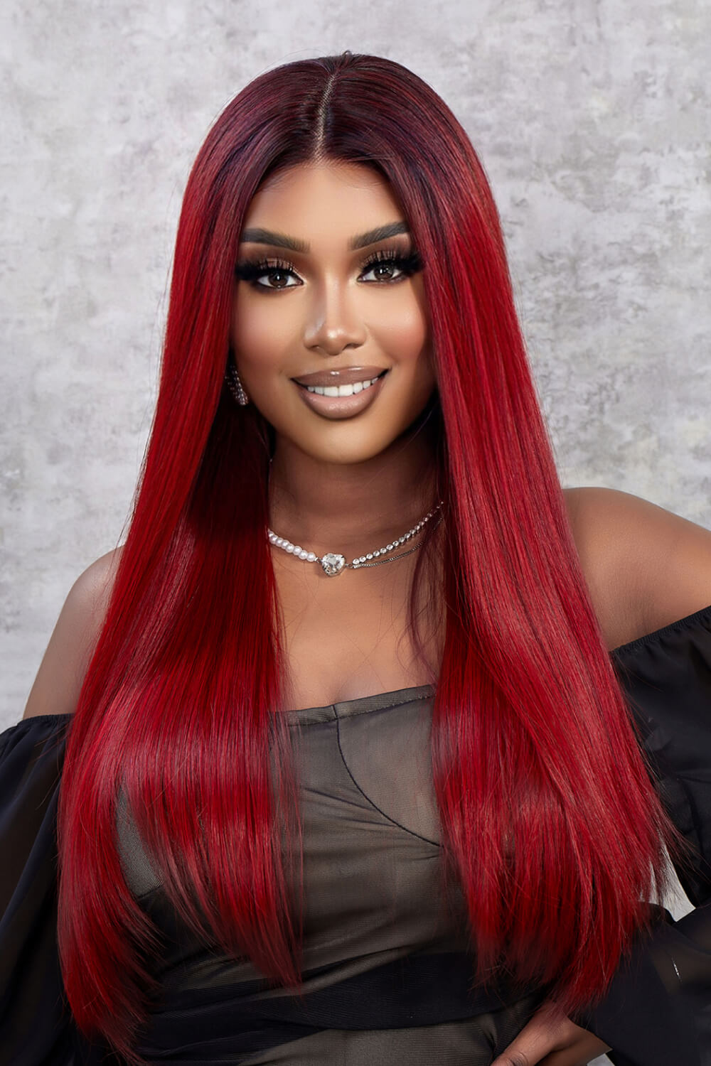 (Jessica)13*2" Lace Front Wigs Synthetic Straight 26" 150% Density