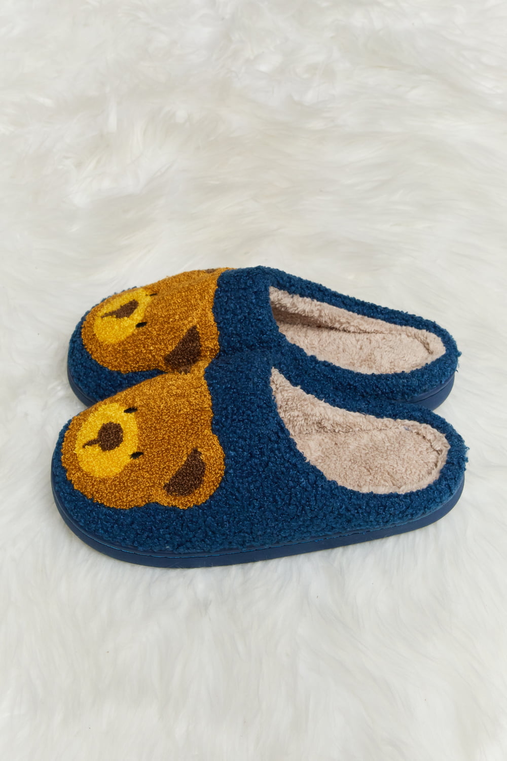 “The Teddy Bear” Print Plush Slide Slippers