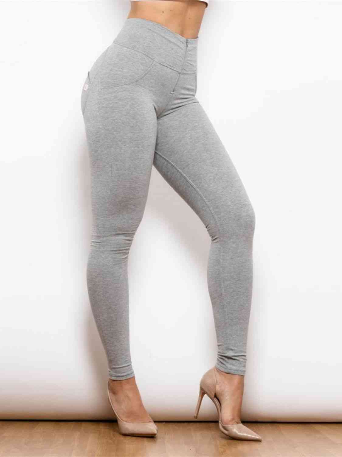 “The Cuff Her” Full Size Zip Detail High Waist Leggings