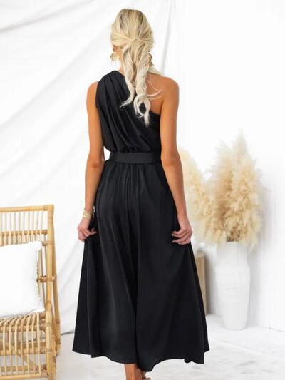 “The Johnson” Ruched One Shoulder Dress