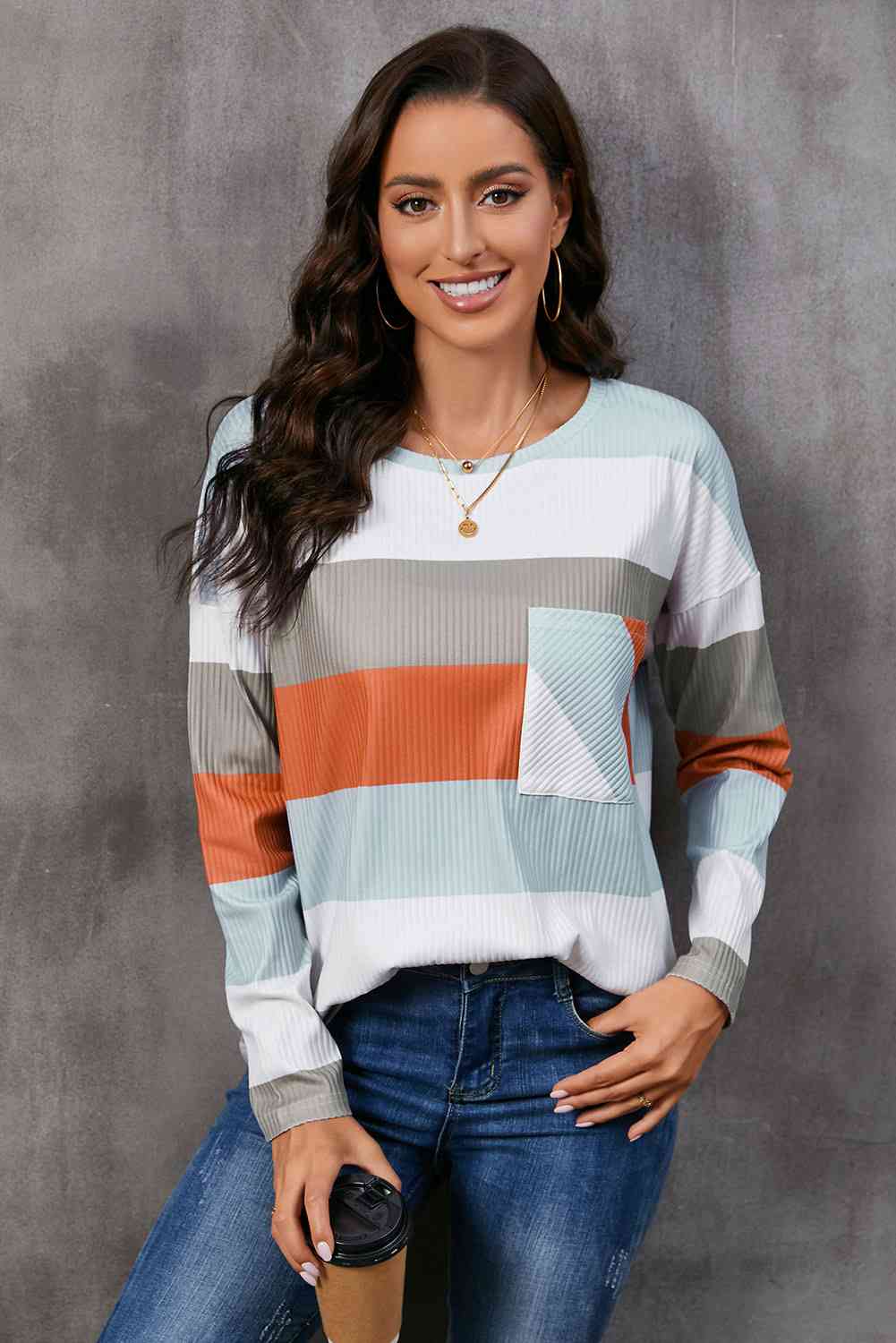 “The Wide Stripe” Top with Pocket