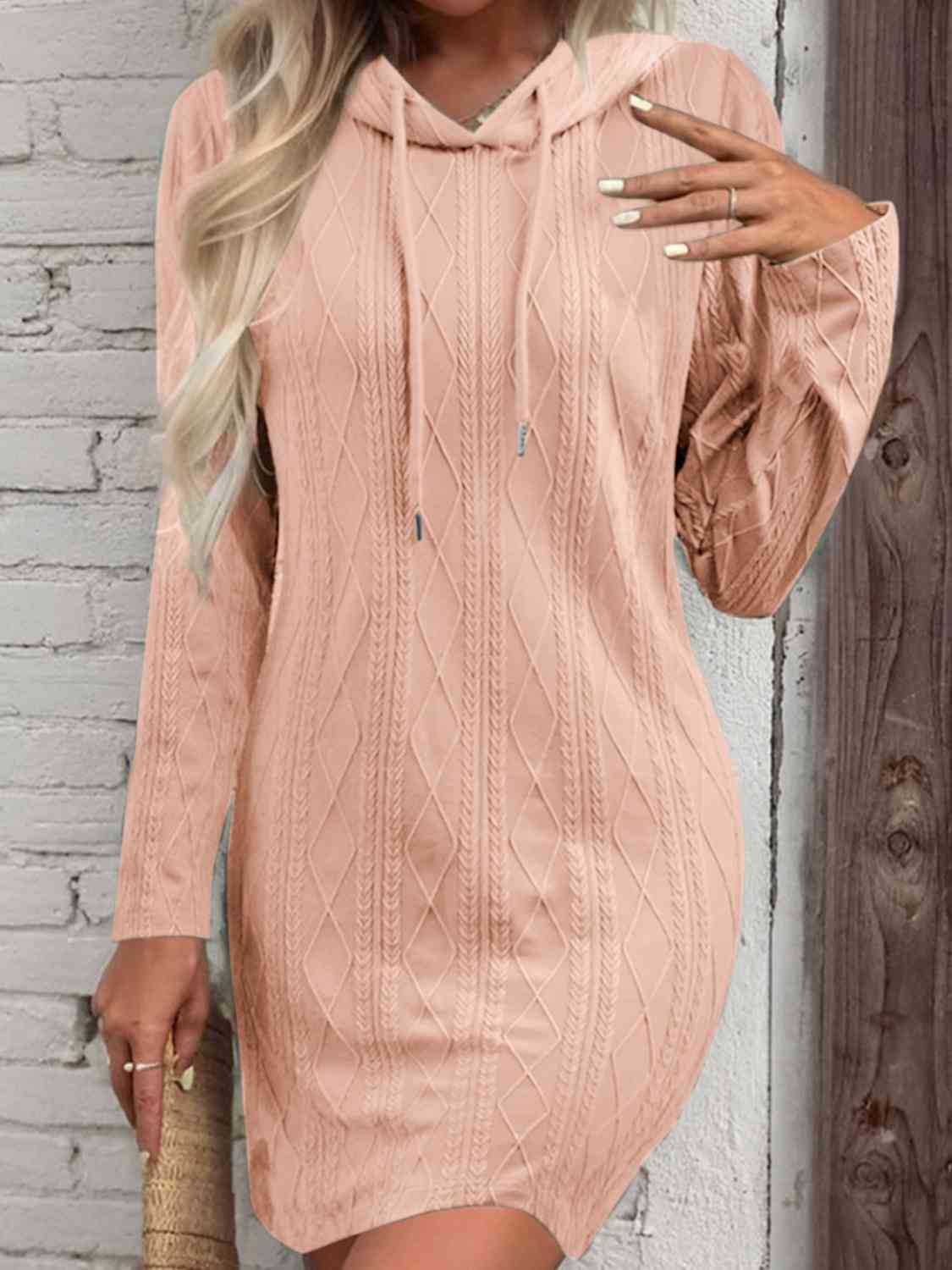 “The Aafia” Drawstring Hooded Sweater Dress