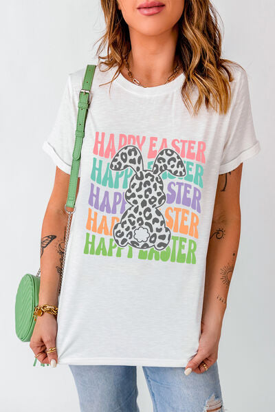 “The HAPPY HAPPY EASTER” Round Neck Short Sleeve T-Shirt