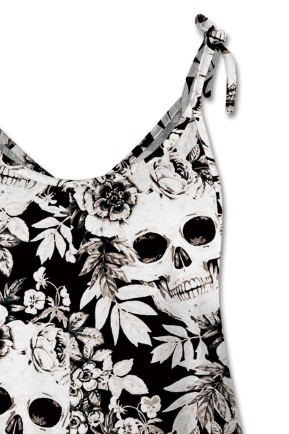 “The Dead Dream Garden” Skull Print Scoop Neck Cami