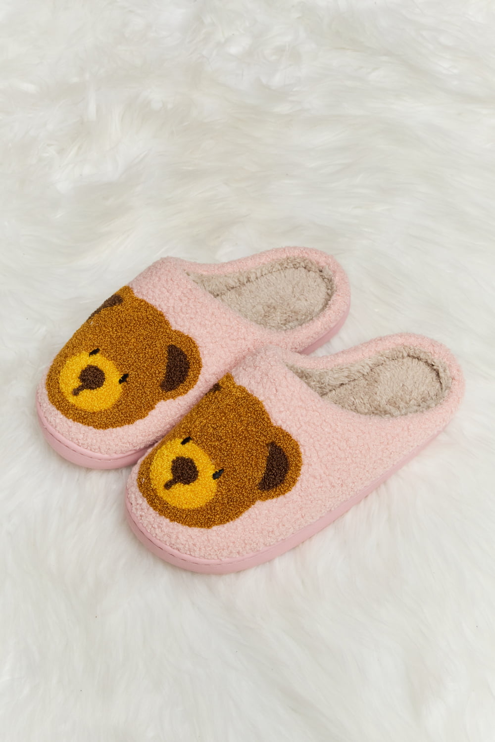 “The Teddy Bear” Print Plush Slide Slippers