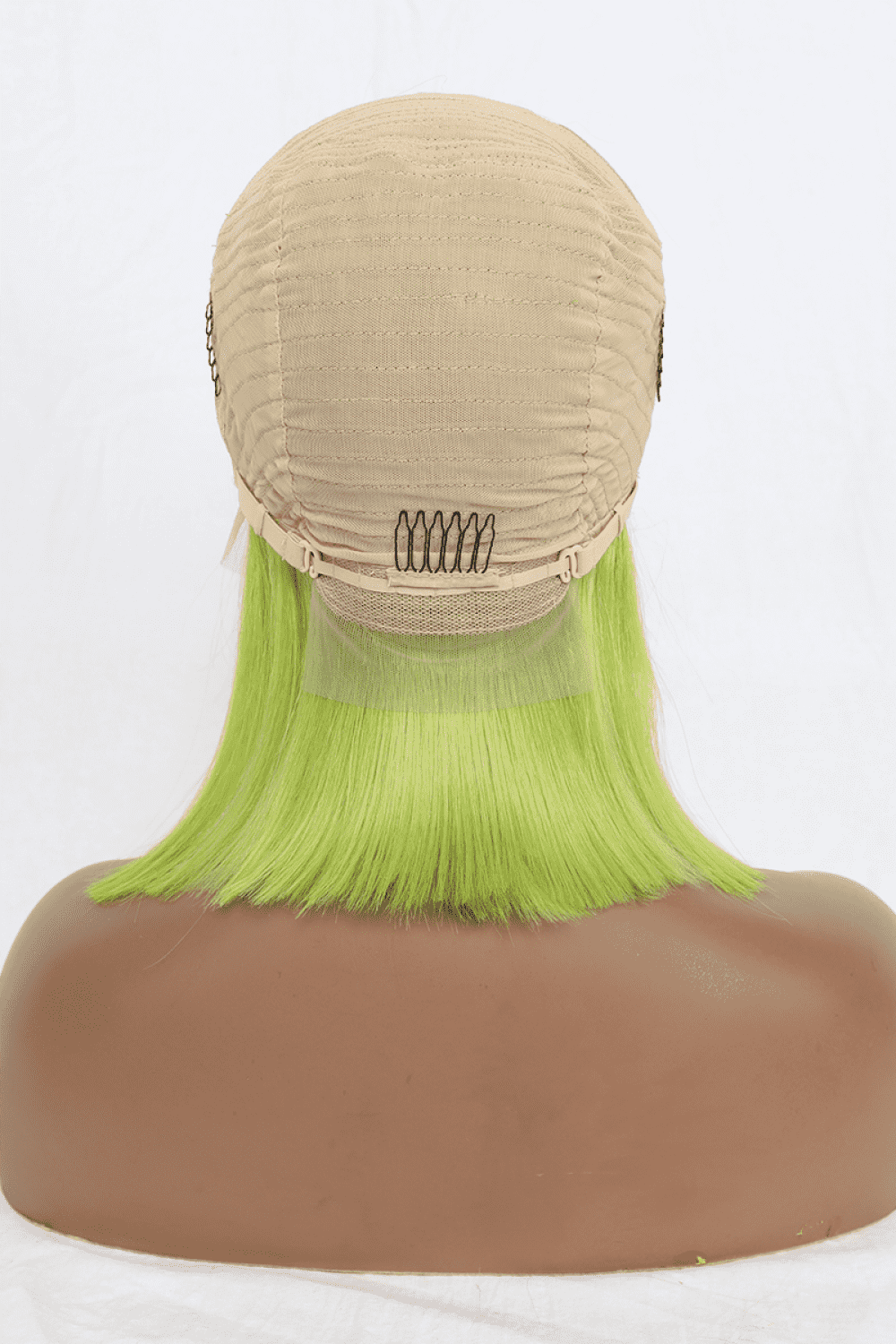 “Brick Bundles:Slime Grind” 12" 140g Lace Front Wigs Human Hair in Lime 150% Density