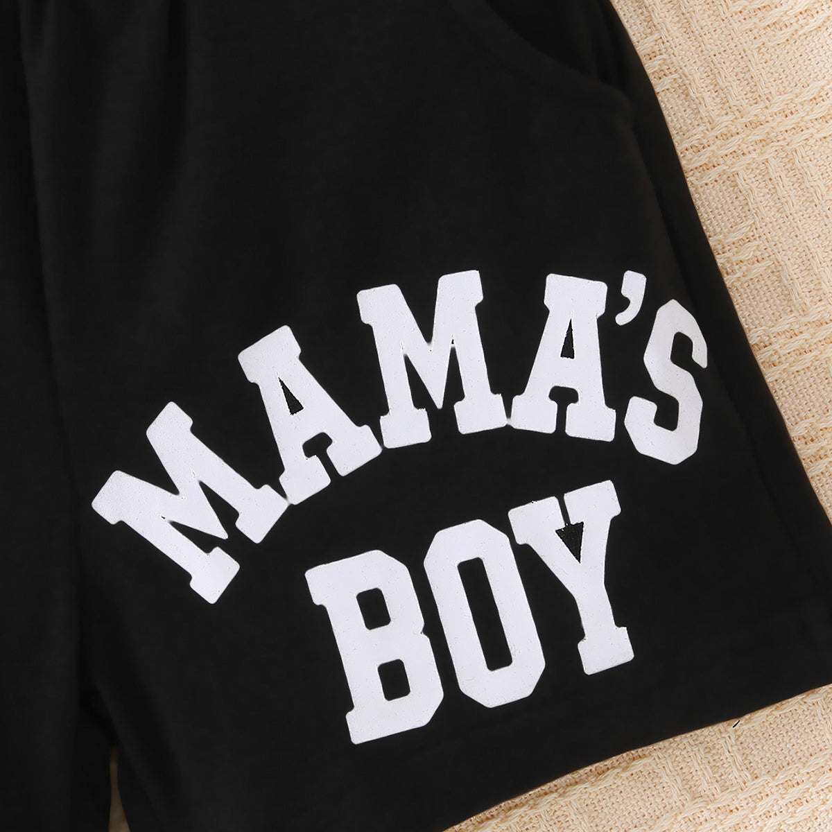 “Brickie Boy:MAMA'S BOY” Graphic Short Sleeve Hoodie and Shorts Set