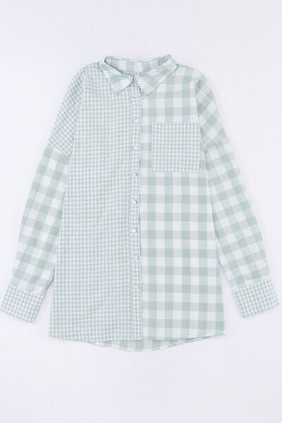 “The Chester Chic” Pocketed Plaid Dropped Shoulder Shirt