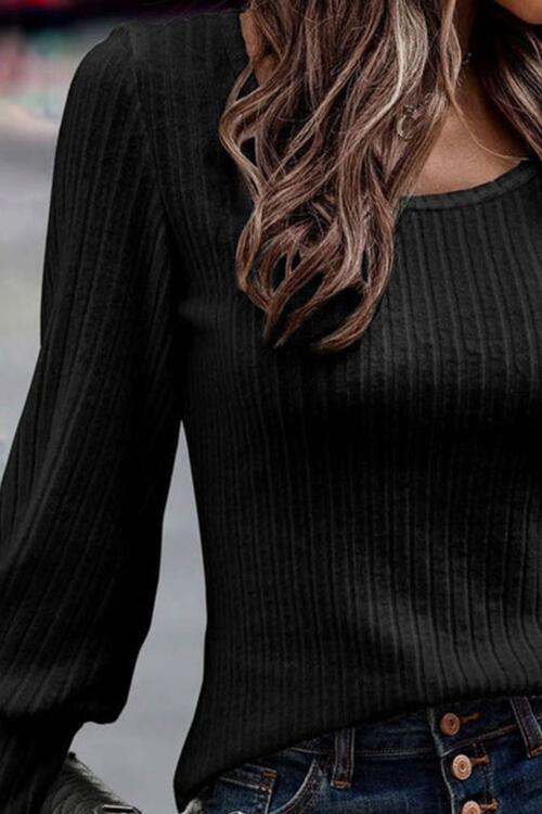 “The Chandler” Scoop Neck Long Sleeve Blouse