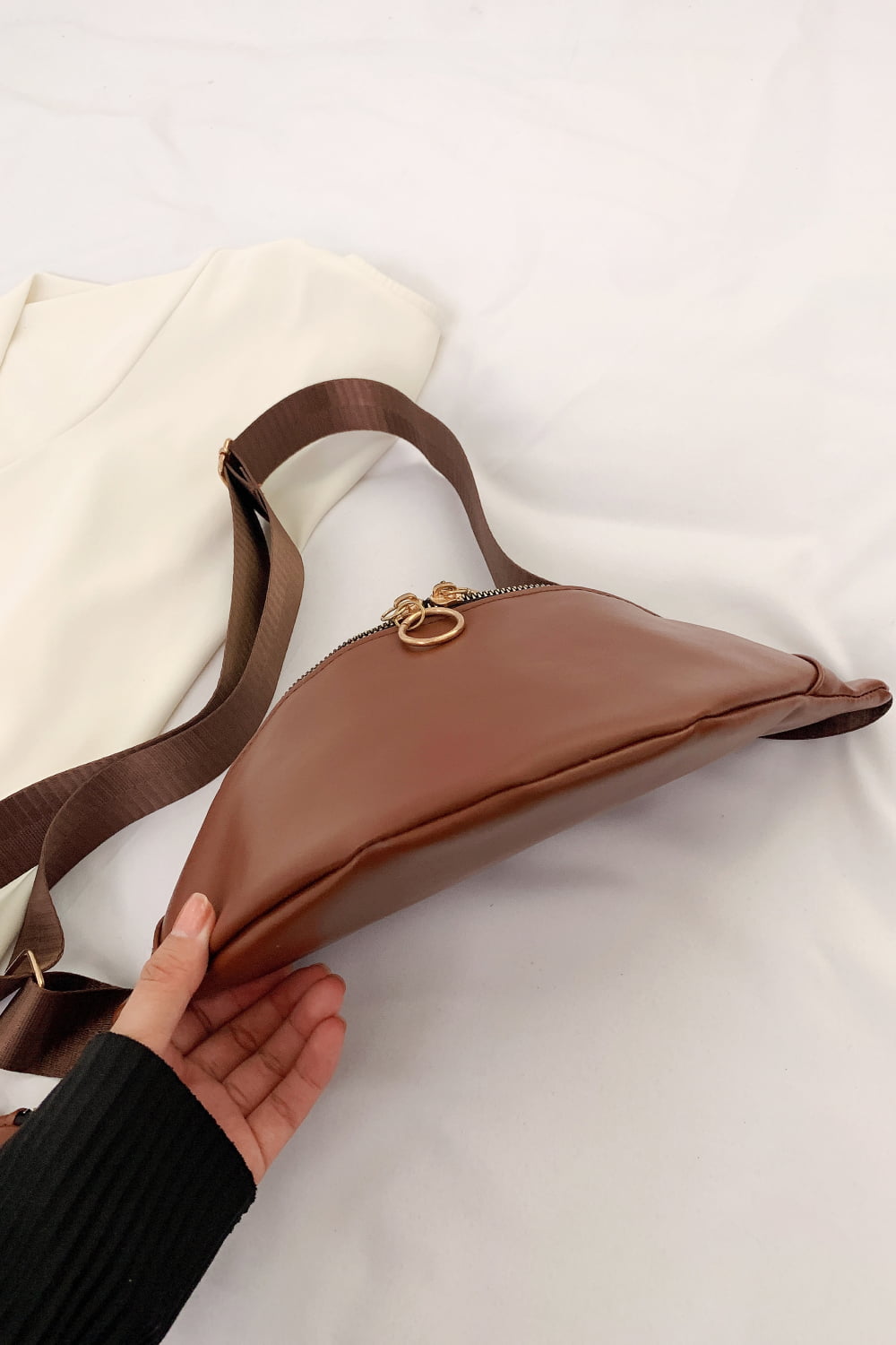 Leather Sling Bag with Small Purse