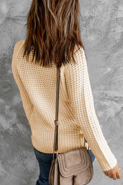 “The Debbie” Decorative Button Mock Neck Sweater