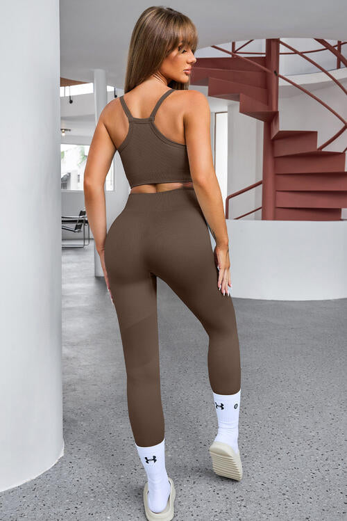 “The Jazzy” Tank Cropped Active Top and Pants Set