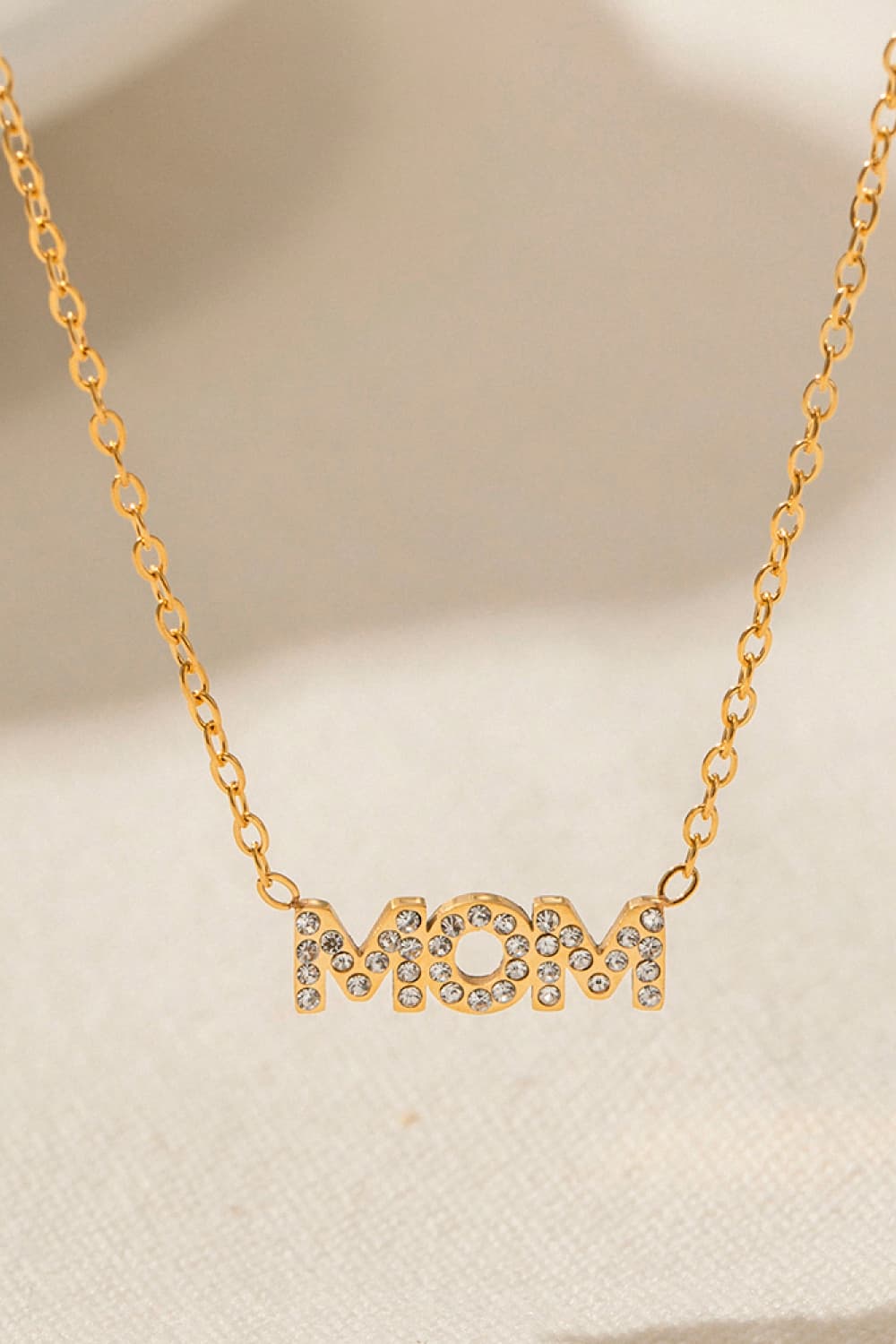 Brick Bling:”MOM”Stainless Steel Necklace