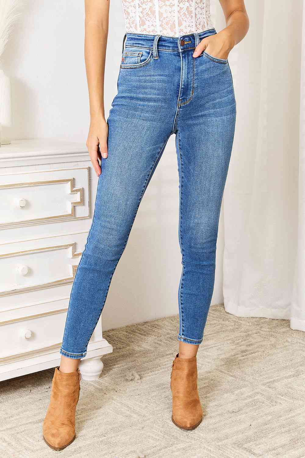 “The Thicque Chic” Full Size High Waist Skinny Jeans