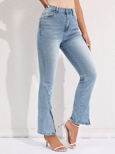 “The Slits” Buttoned Jeans with Pockets