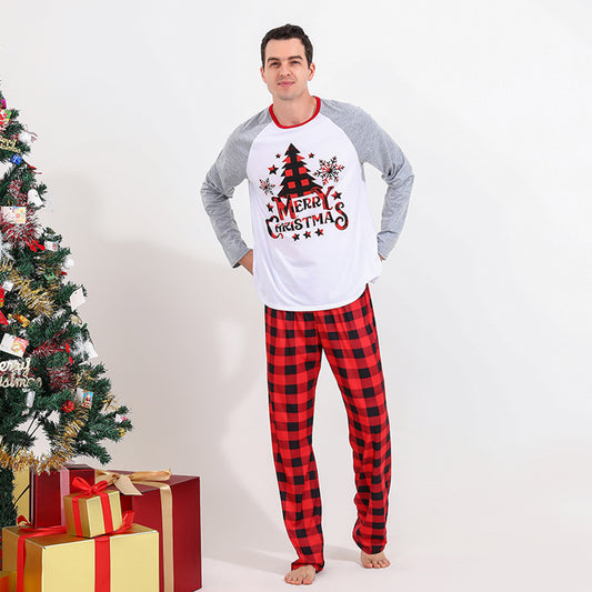 “The Photo For The Holiday” Men MERRY CHRISTMAS Graphic Top and Plaid Pants Set