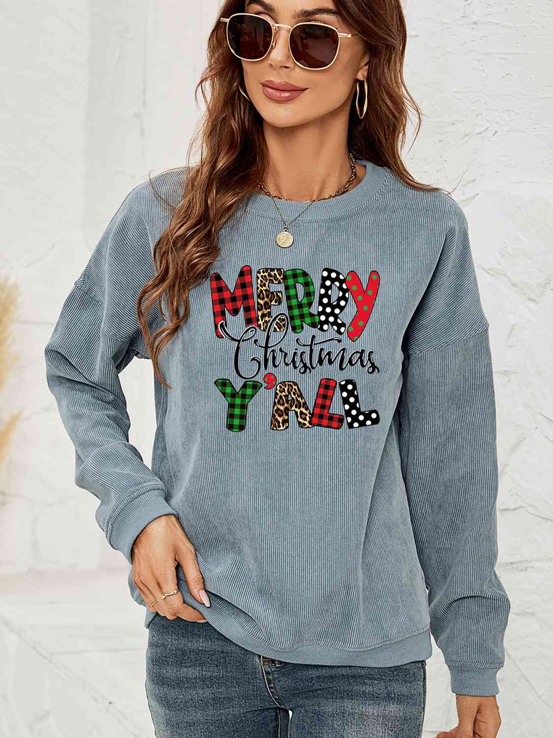 MERRY CHRISTMAS Y'ALL Graphic Sweatshirt