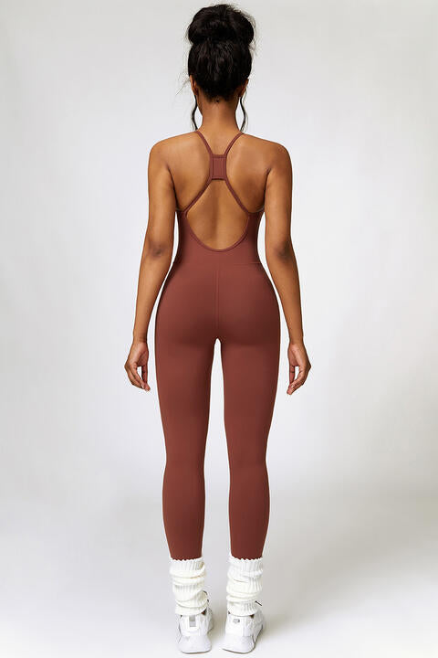 “The Pleasure Bae” Open Back Spaghetti Strap Sports Jumpsuit