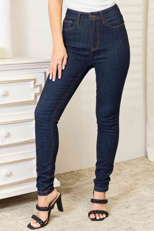 “The Perfect Fit” Full Size High Waist Pocket Embroidered Skinny Jeans