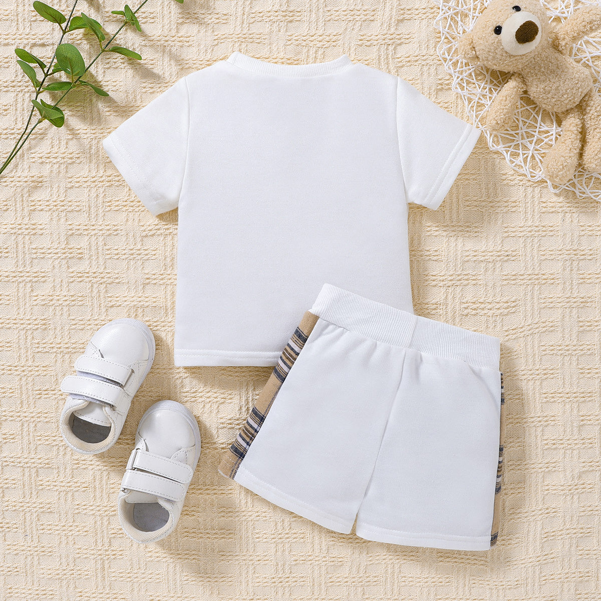 “The Baby Bear” Graphic Round Neck Tee and Short Set