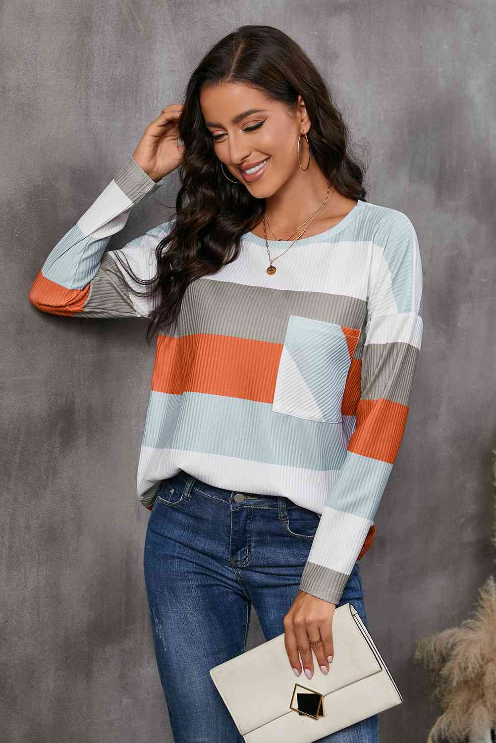 “The Wide Stripe” Top with Pocket