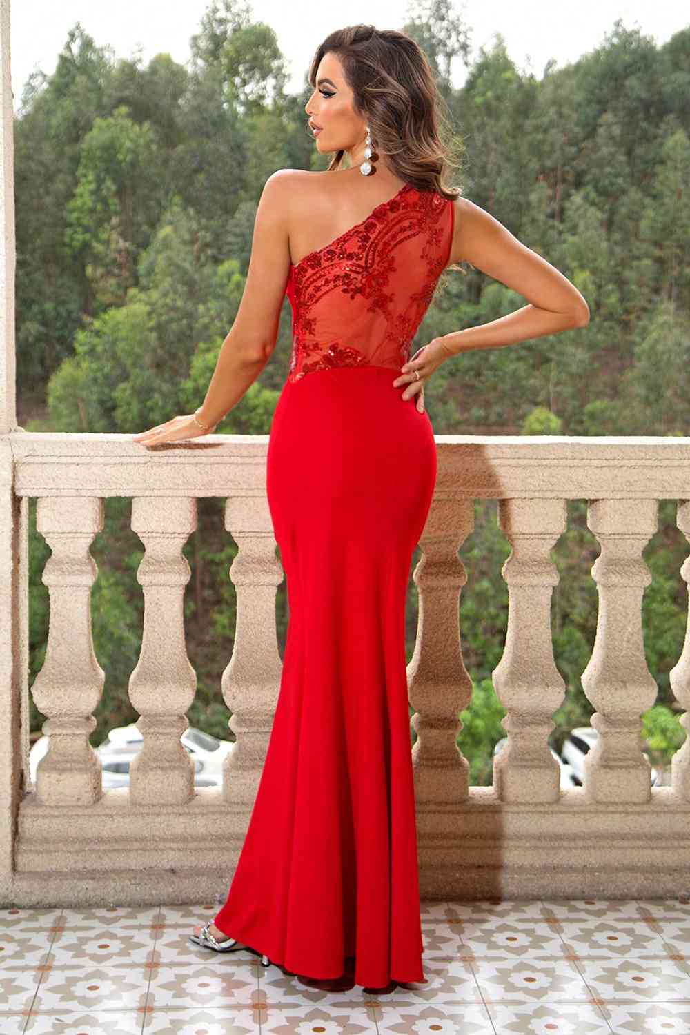 “The Mayor’s Ball” One-Shoulder Sleeveless Maxi Dress