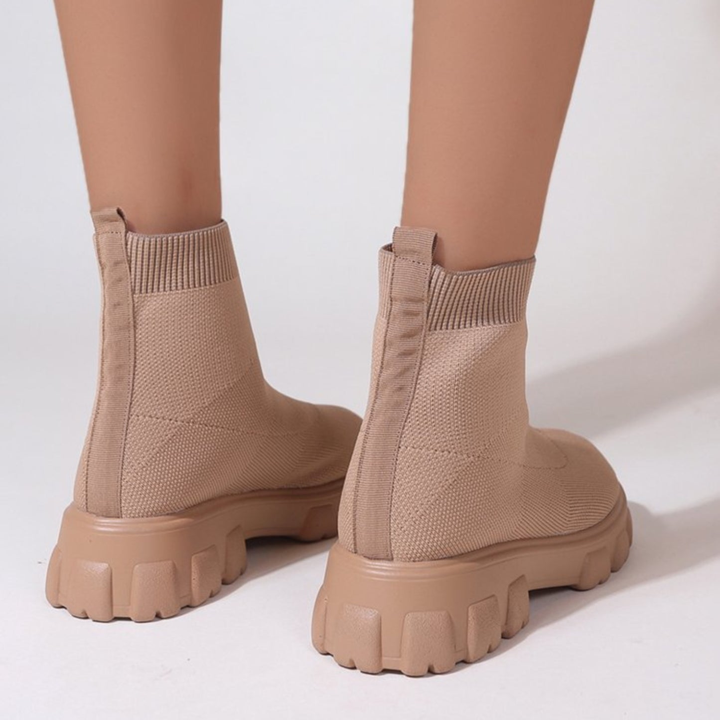 “The G-Girl” Mesh Round Toe Platform Boots