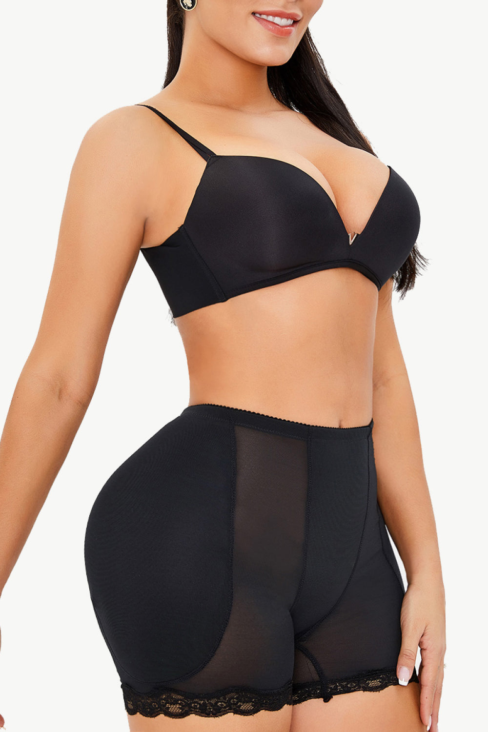 Brick Bawdy: Full Size Scalloped Lace Trim Pull-On Shaping Shorts