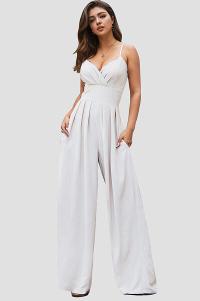 “The Daring Darling” Spaghetti Strap Wide Leg Jumpsuit