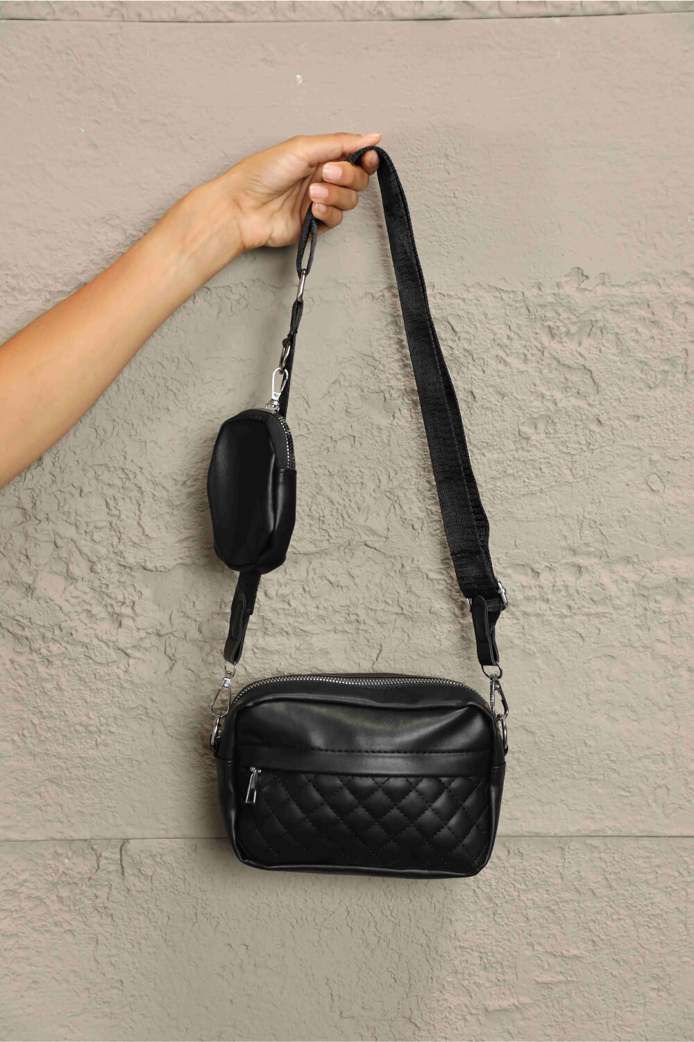 “Too Tote” Leather Shoulder Bag with Small Purse