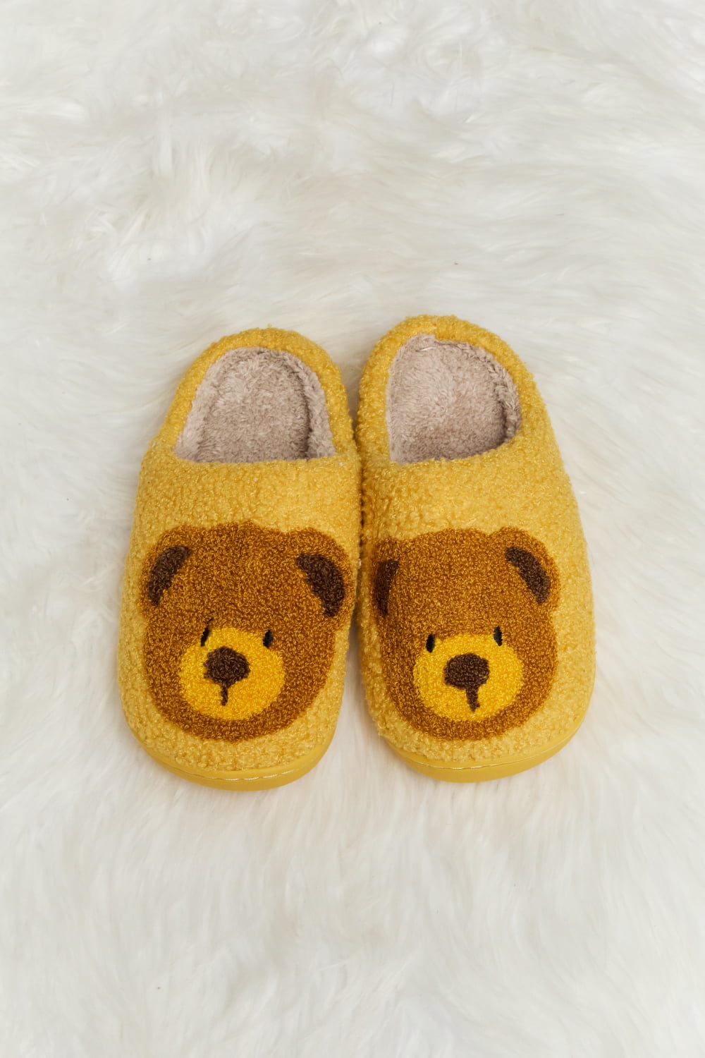 “The Teddy Bear” Print Plush Slide Slippers