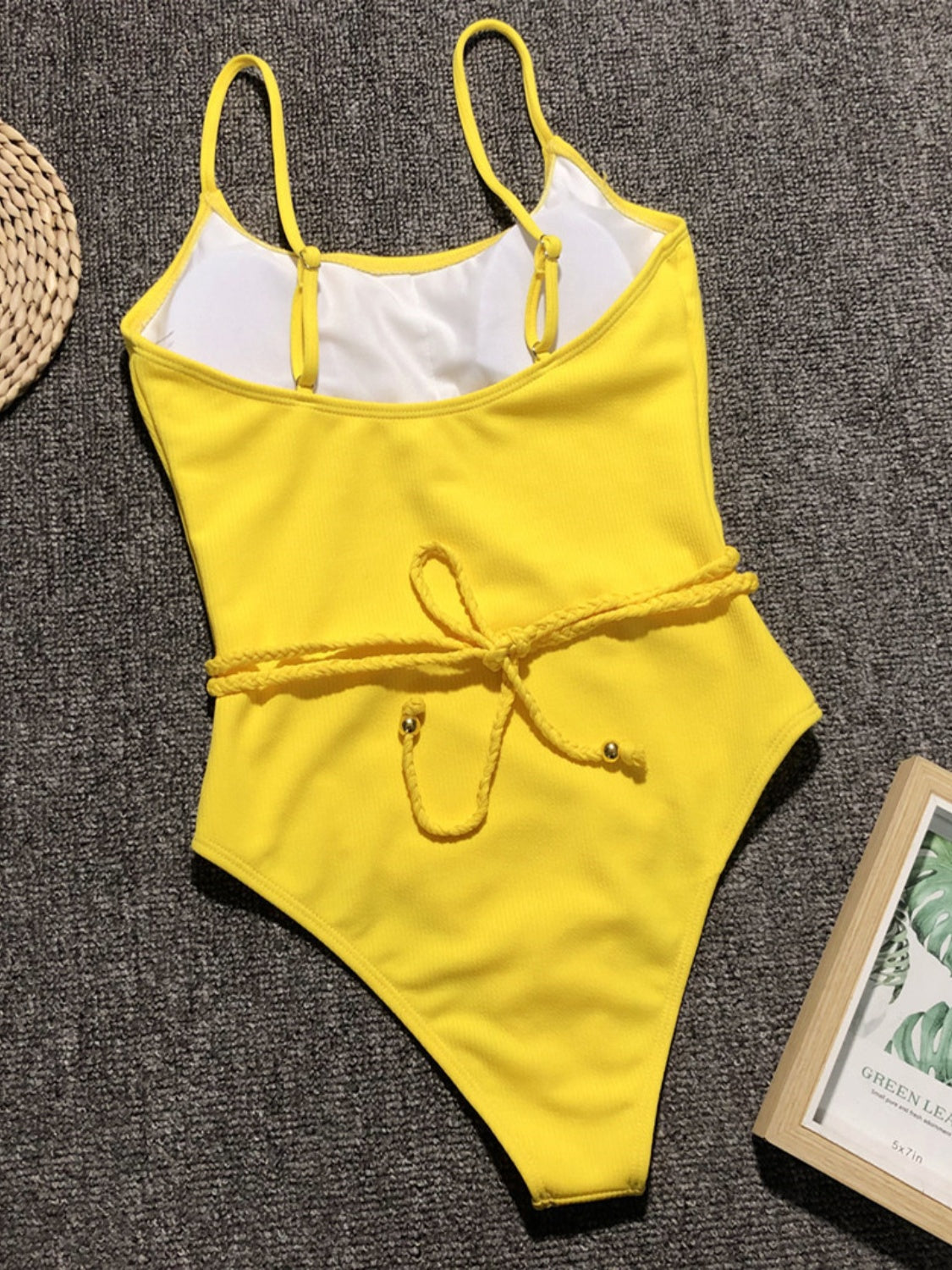 “The Hampton Darling” Ribbed Tie Waist One-Piece Swimsuit