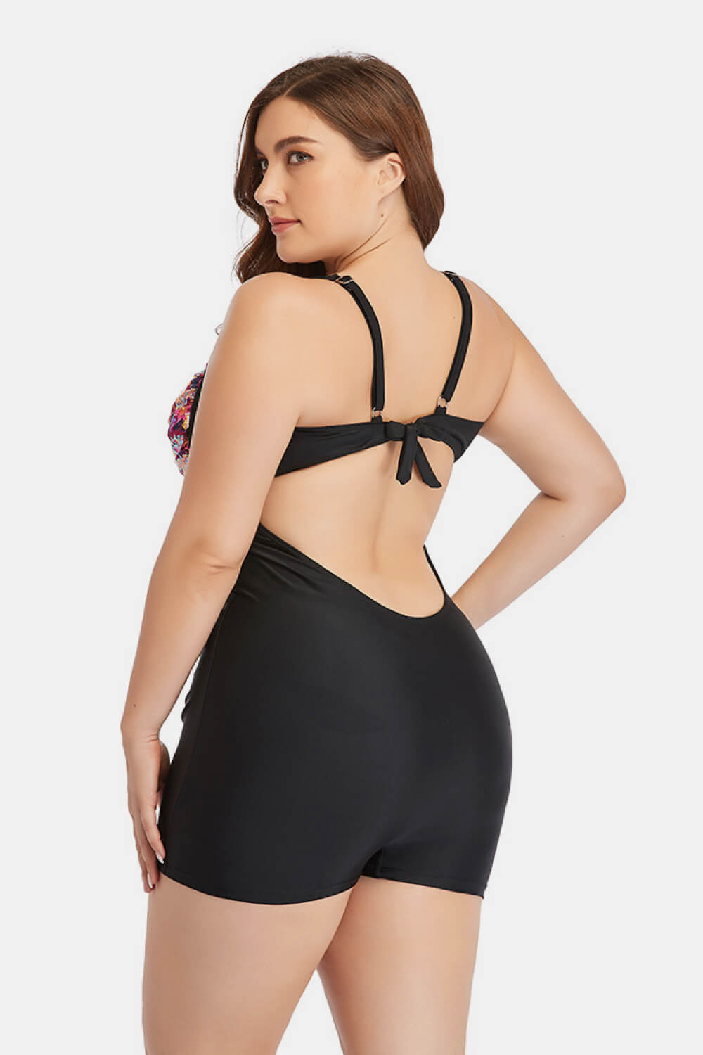 “The Two Toned” Plus Size Two-Tone One-Piece Swimsuit