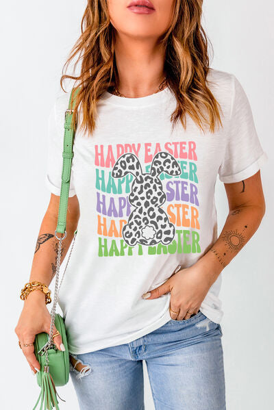 “The HAPPY HAPPY EASTER” Round Neck Short Sleeve T-Shirt