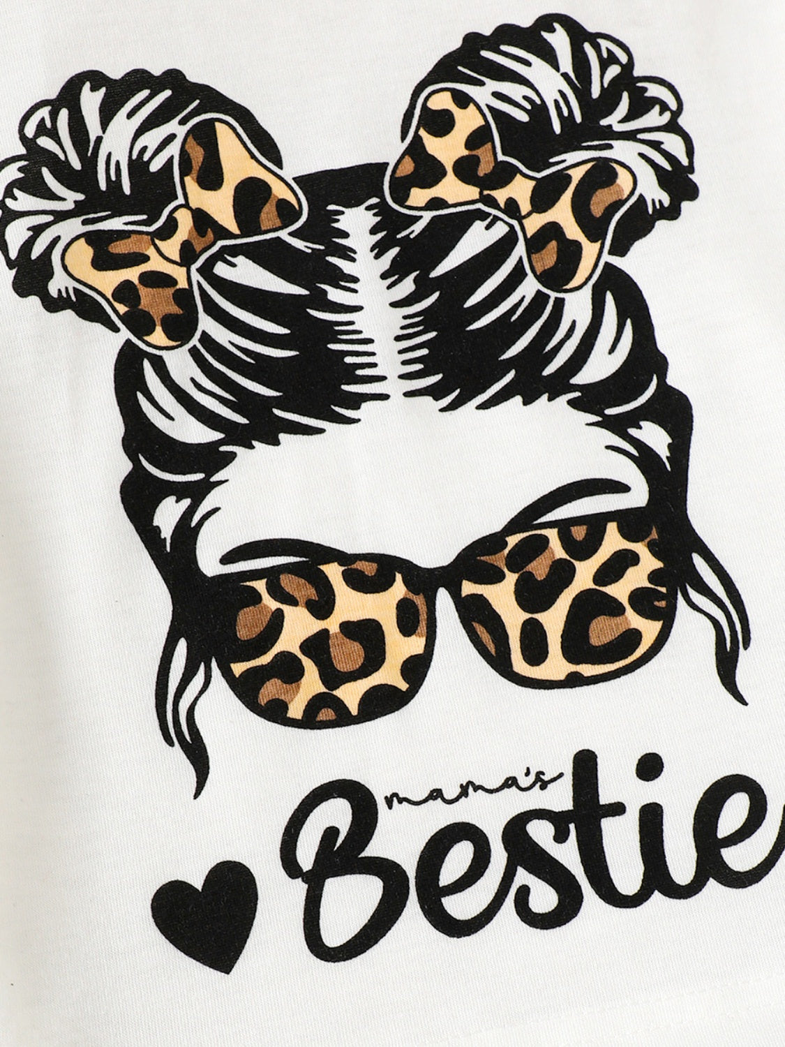 “Brickie Girl: The BESTIE” Round Neck T-Shirt and Leopard Pants Set