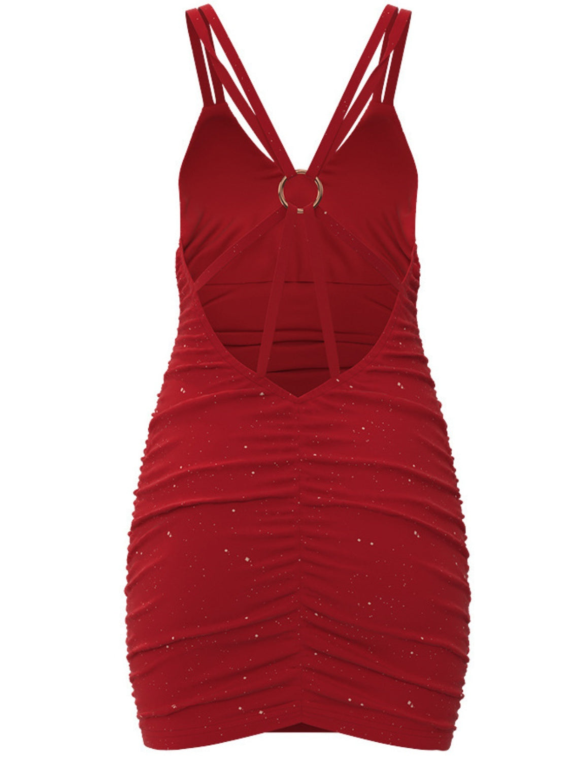 “The Made You Look” Glitter Double Spaghetti Straps Mini Dress