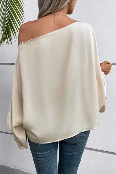 “The Suddenly Single” Shoulder Balloon Sleeve Blouse