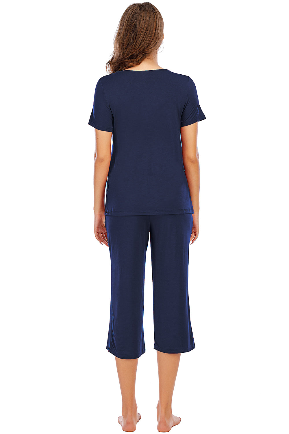 “The Antie” V-Neck Short Sleeve Top and Pants Lounge Set