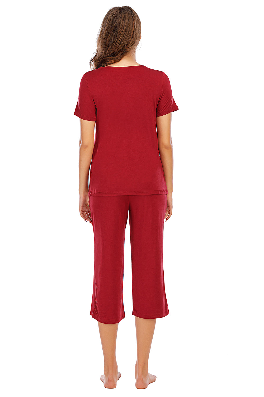 “The Antie” V-Neck Short Sleeve Top and Pants Lounge Set