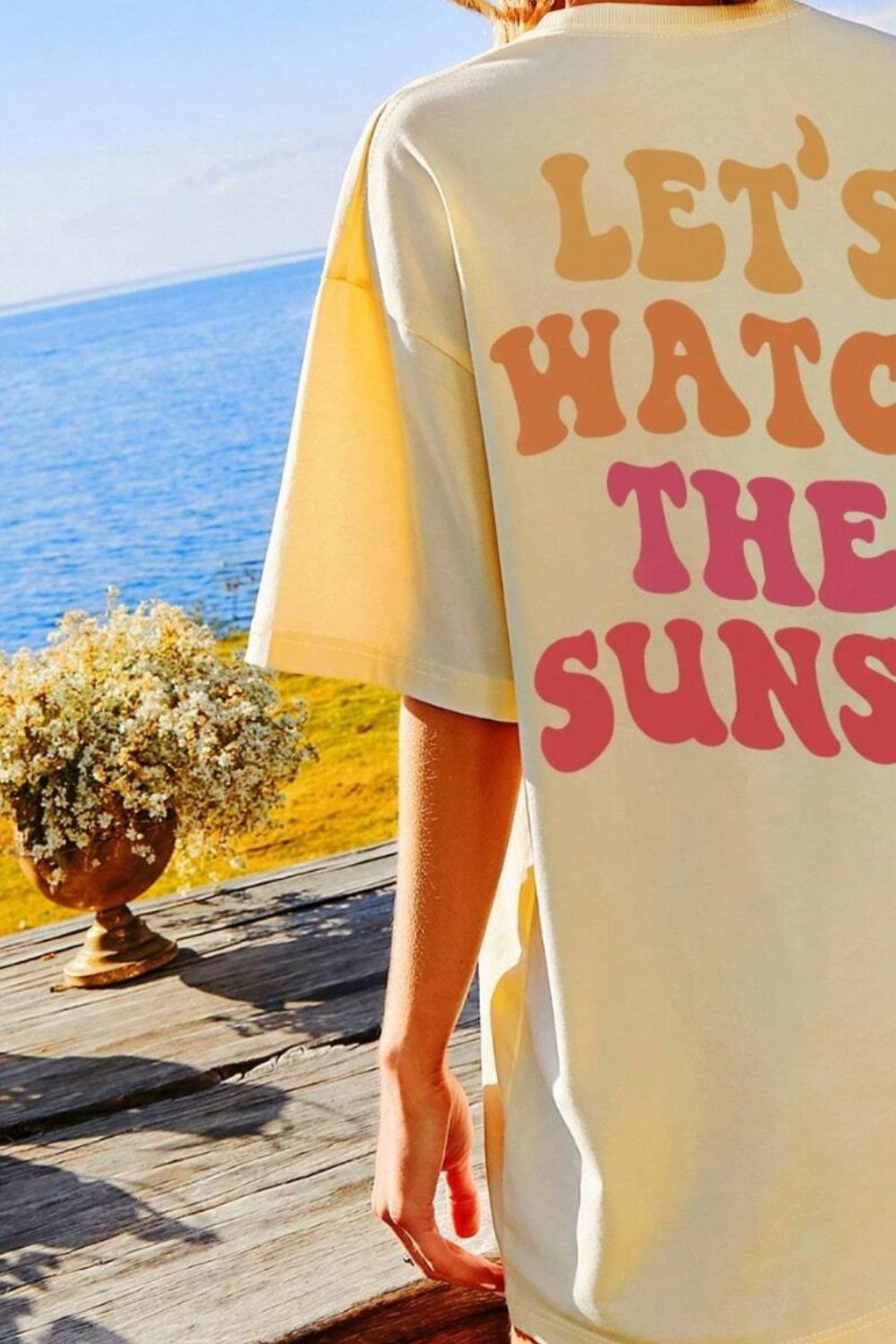 “LET'S WATCH THE SUNSET” Round Neck T-Shirt