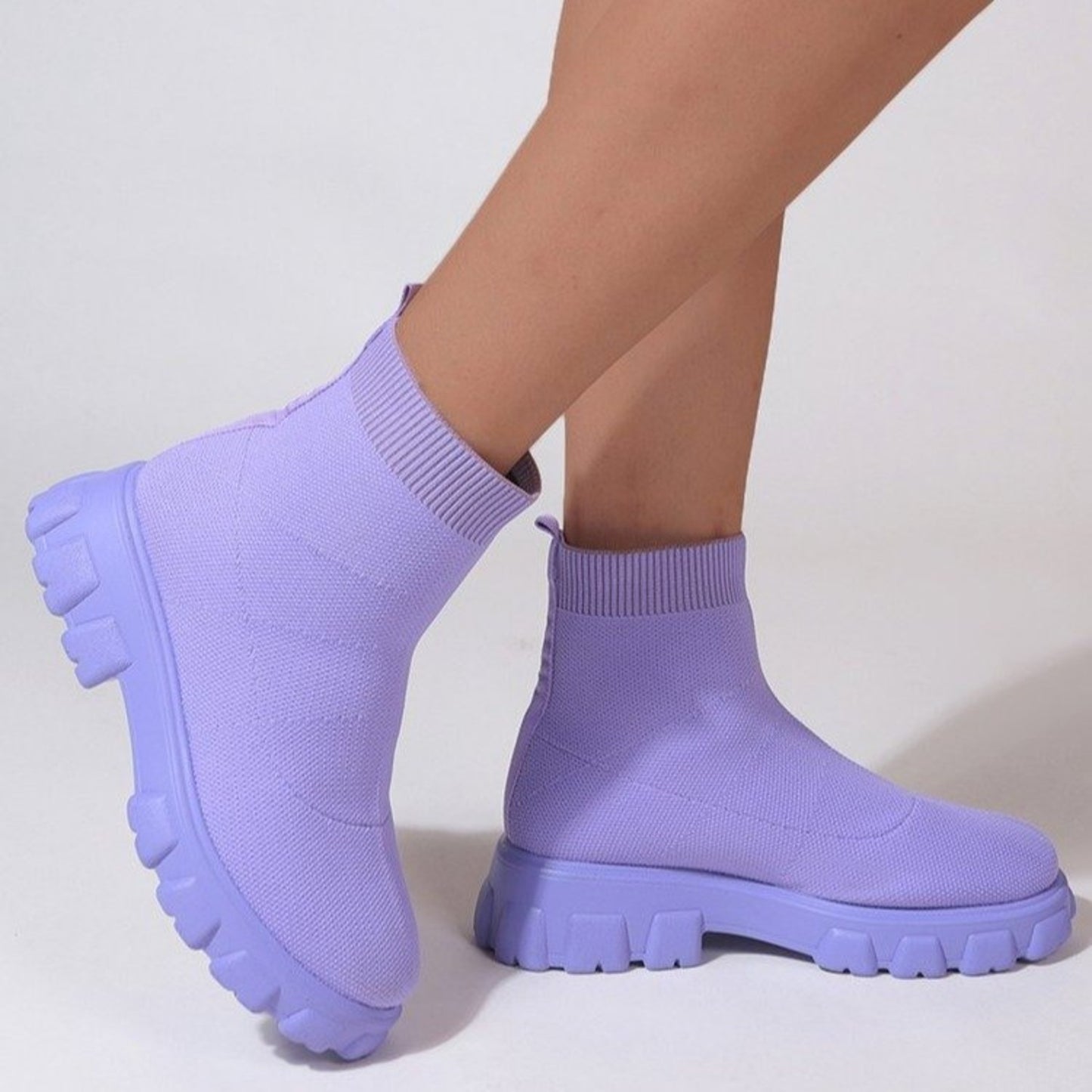 “The G-Girl” Mesh Round Toe Platform Boots