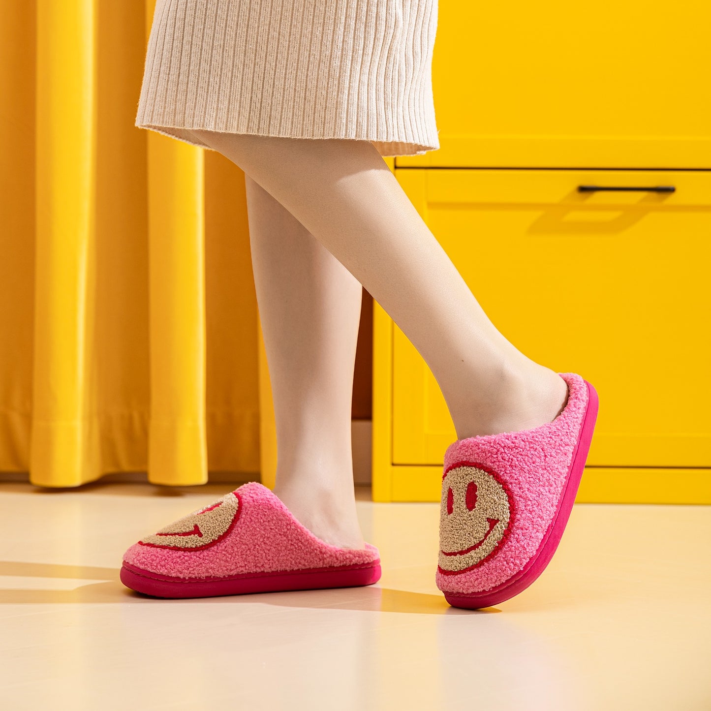 “The So Happy” Smiley Face Slippers