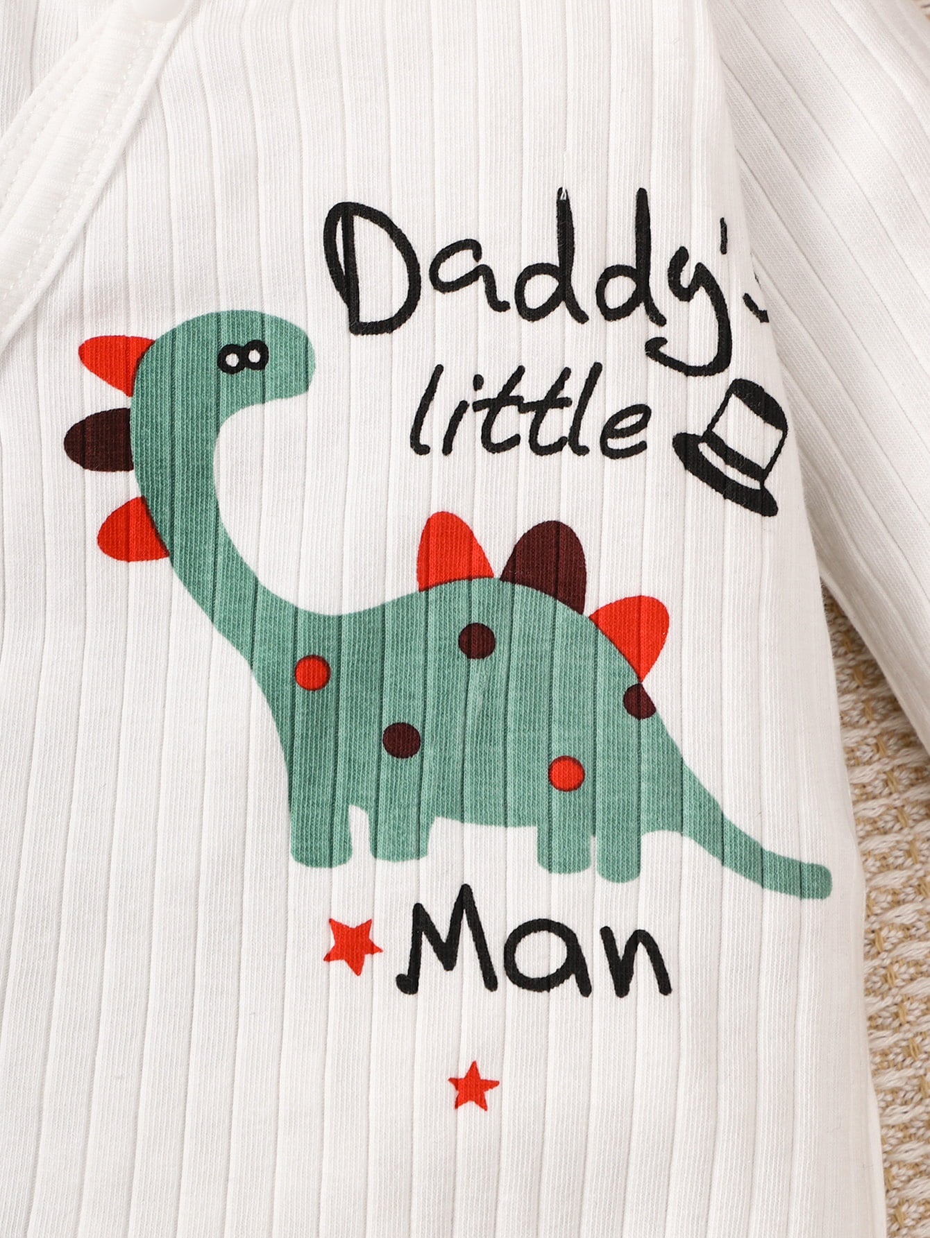 “DADDY'S LITTLE MAN” Dinosaur Graphic Jumpsuit