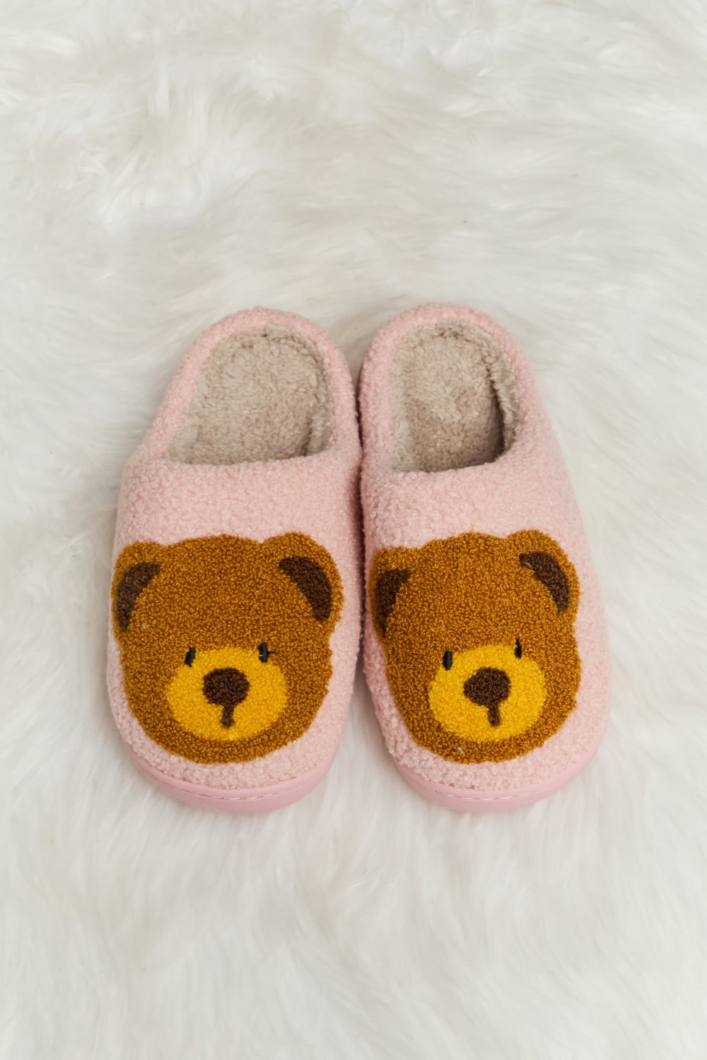 “The Teddy Bear” Print Plush Slide Slippers