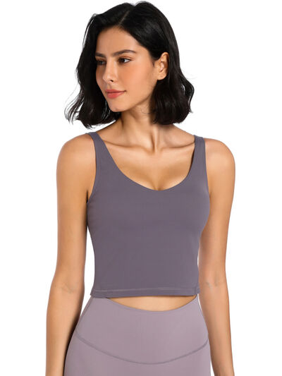 Scoop Neck Wide Strap Active Tank